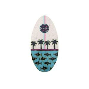 Vintage Maui & Sons Skimboard Palm Trees & Sharks Logo Wood Surf Beach Vacation